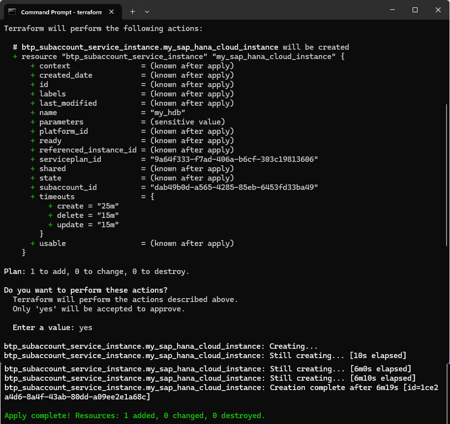 create instance