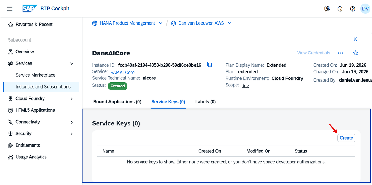 create service key