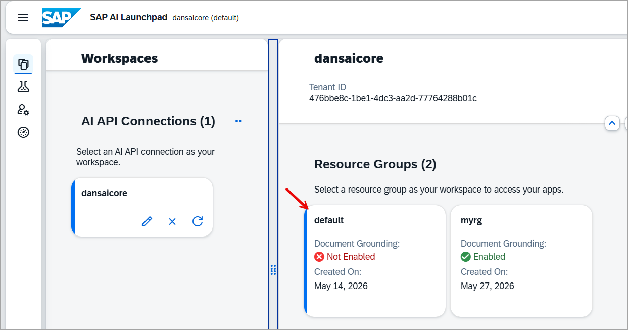 default resource group