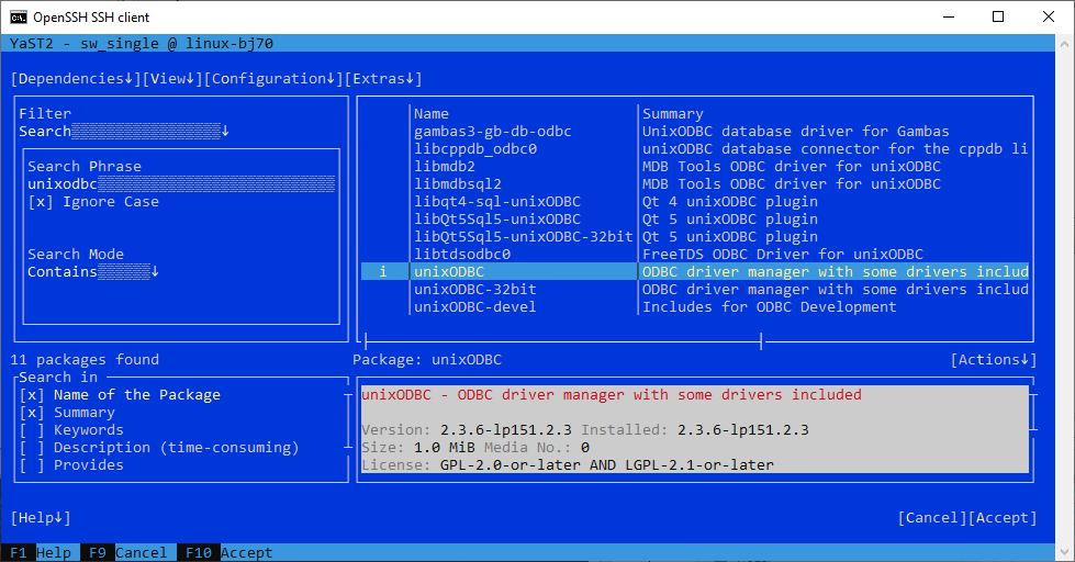 unixODBC install