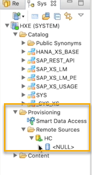 HANA Studio Remote Source Created