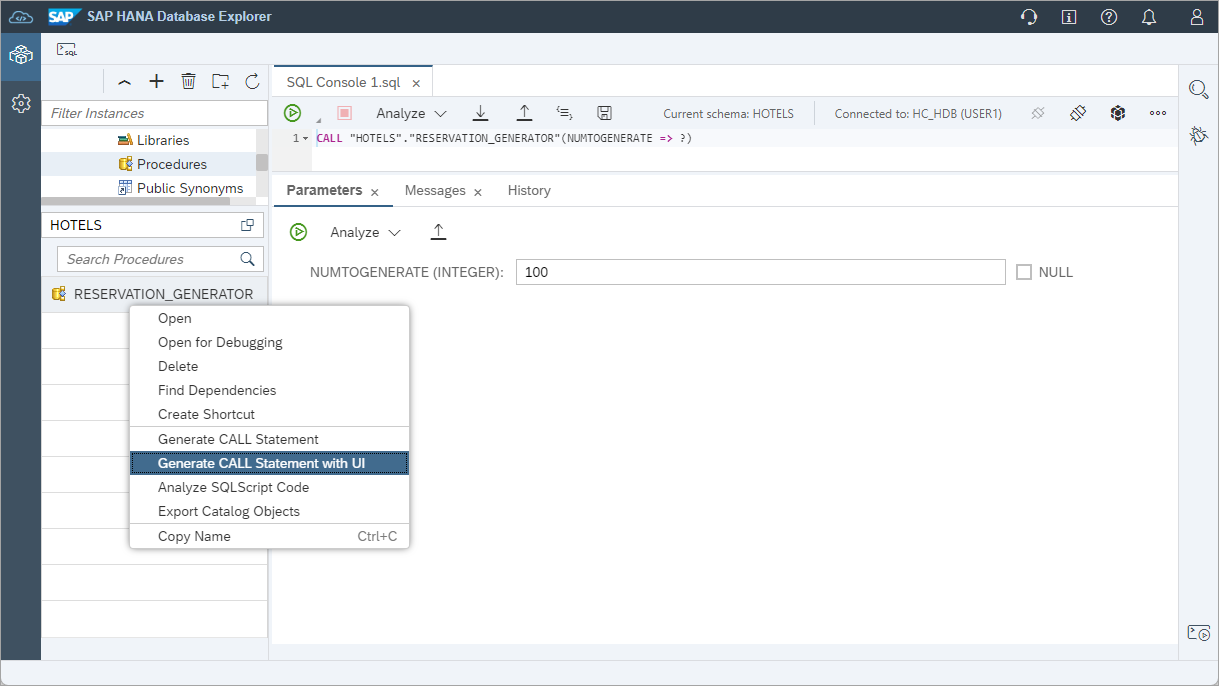 Generate Call Statement With UI