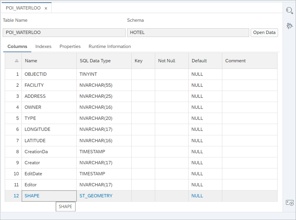 view table editor