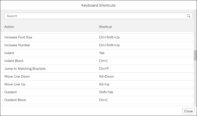 Keyboard Shortcuts