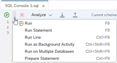 run options