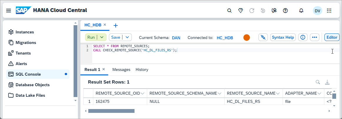 created remote source