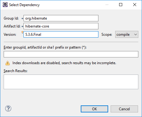 Add Hibernate as a Maven dependency