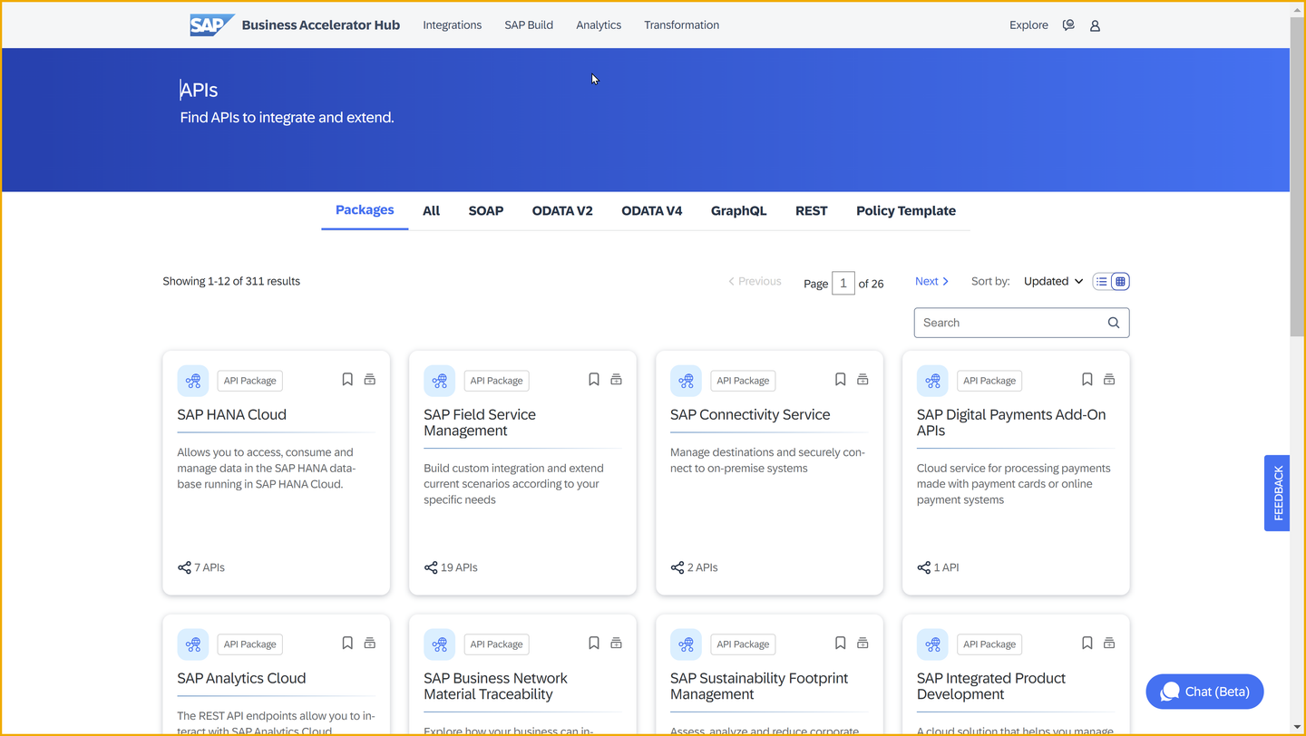 Searching for types of APIs APIs