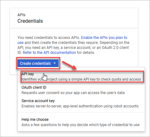 Create new API key