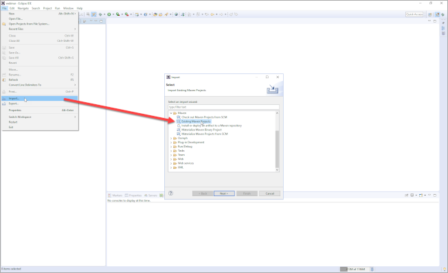 Import Maven project