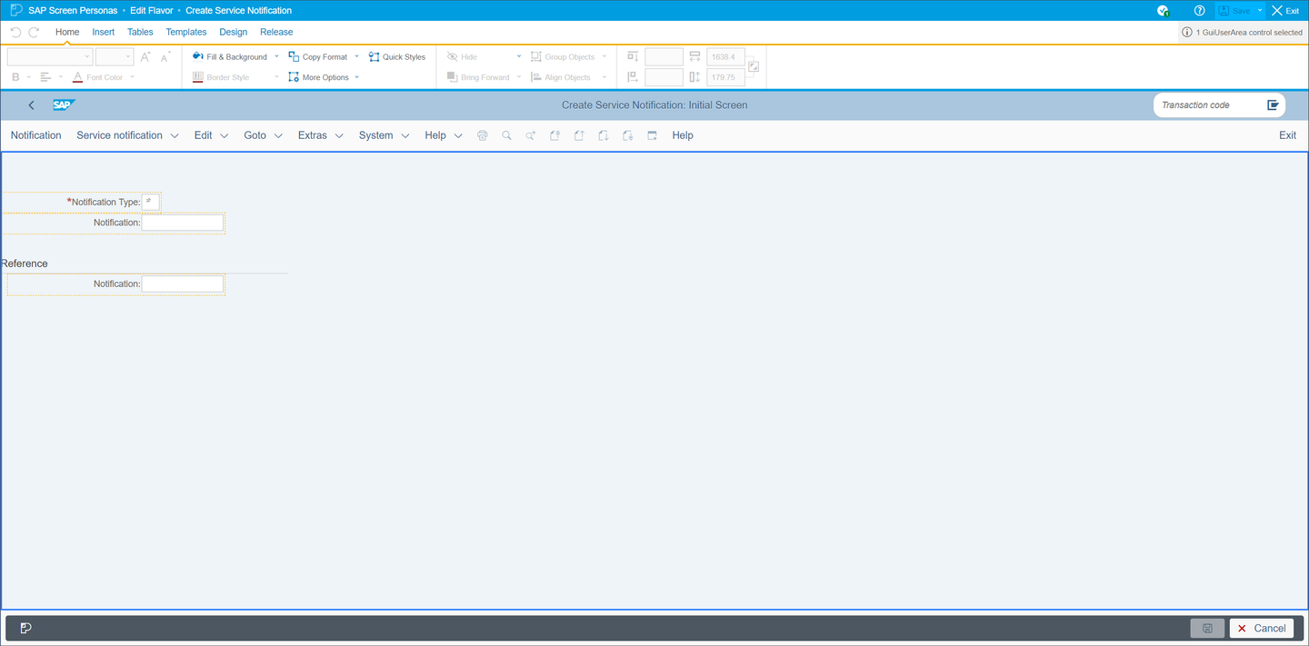 SAP Screen Personas Flavor Editor