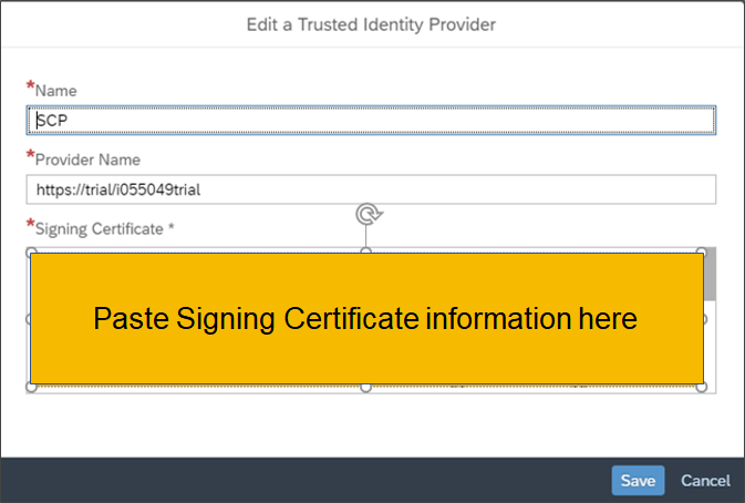 Add Trusted Identity Provider