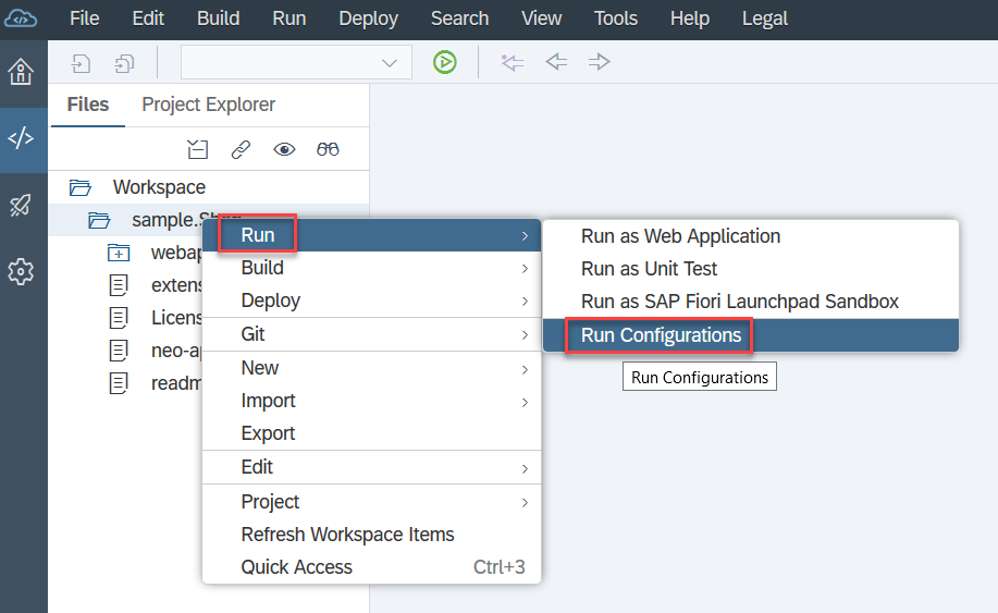 Run configurations