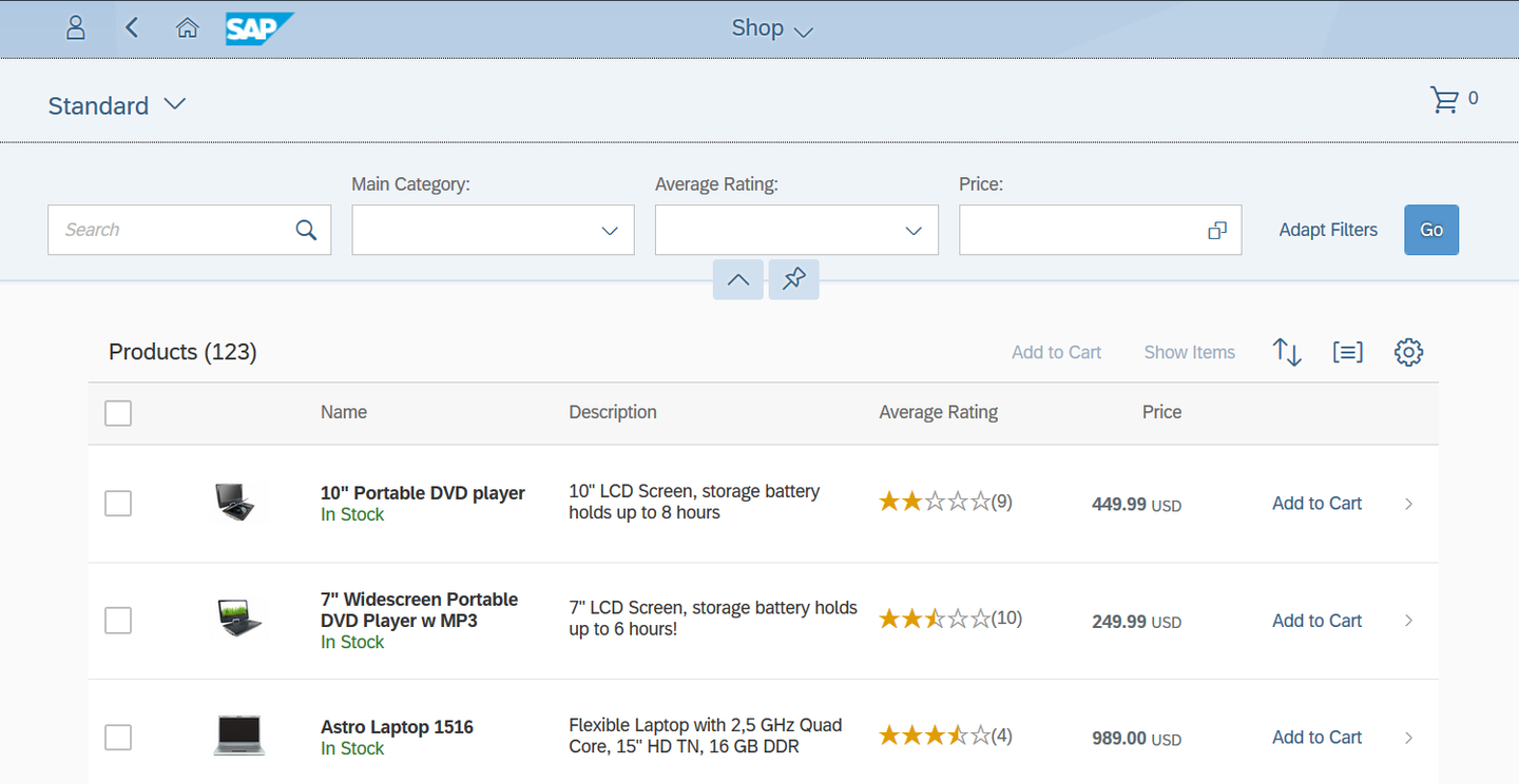 SAP Fiori app with mock data