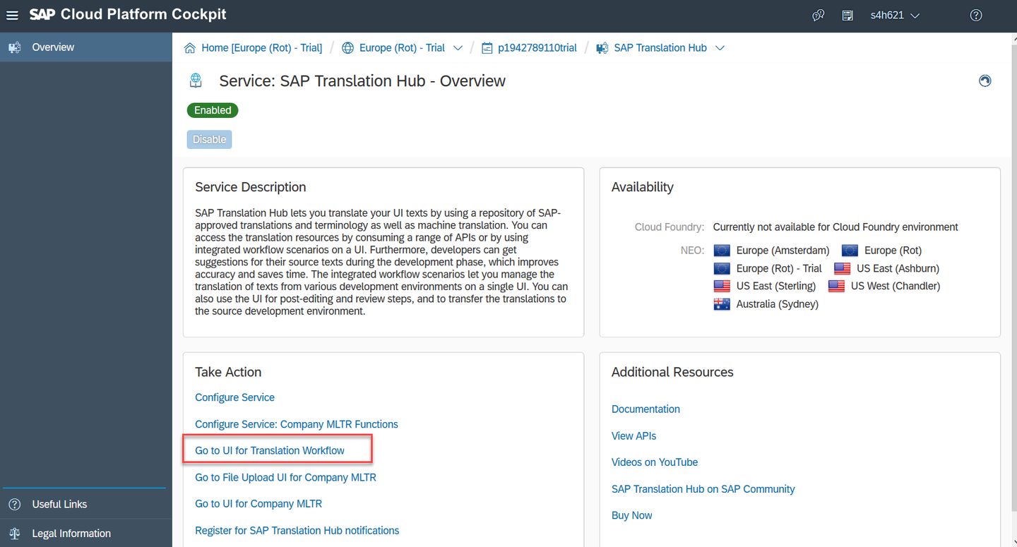 Open SAP Translation Hub