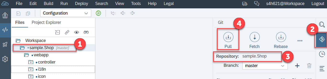 Pull changes to SAP Web IDE