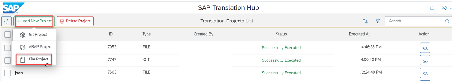 Create Git project
