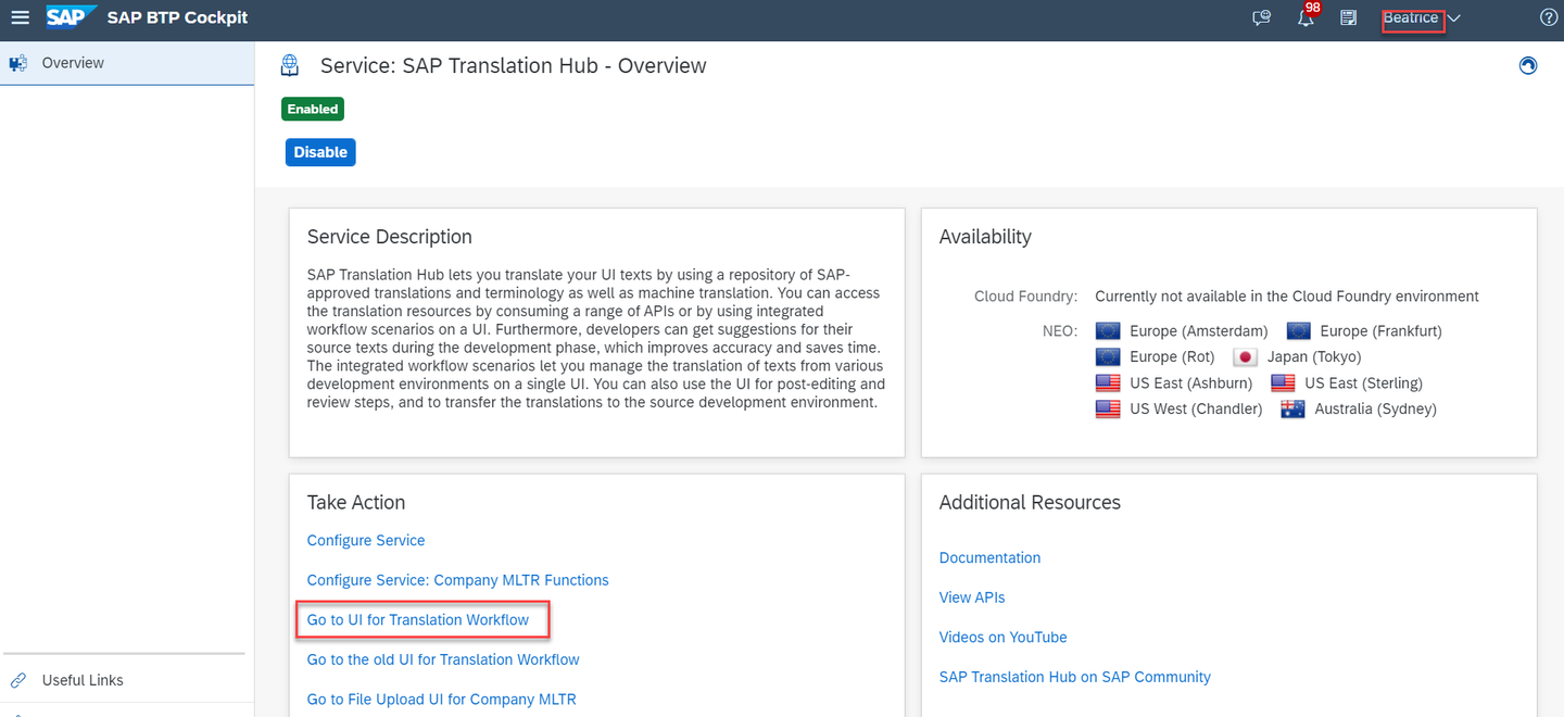 Open SAP Translation Hub