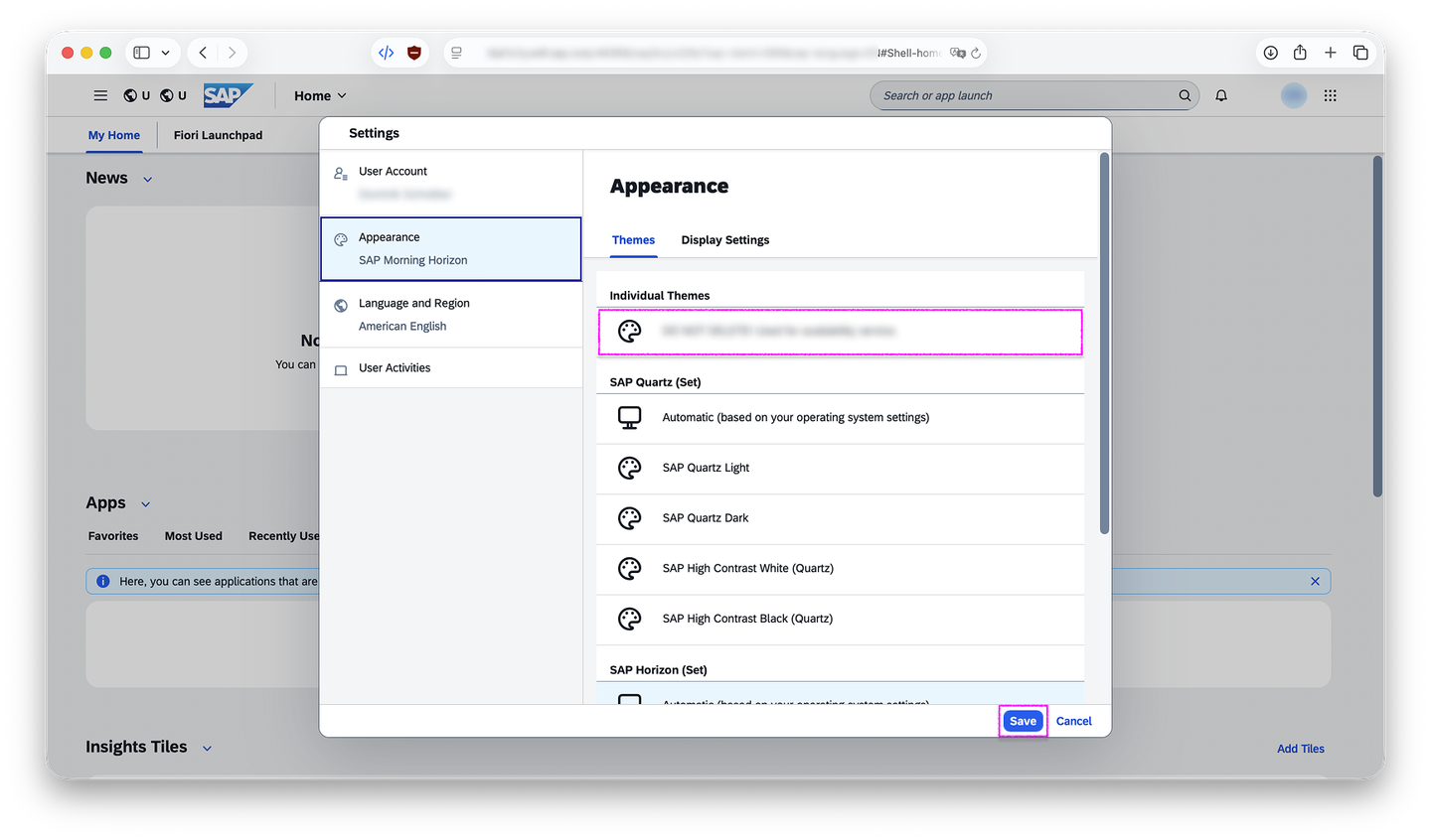 5.8: FLP - appearance dialog