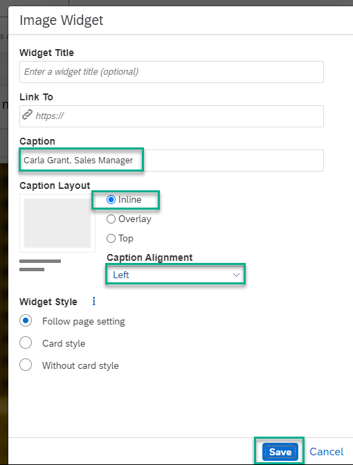 Image settings