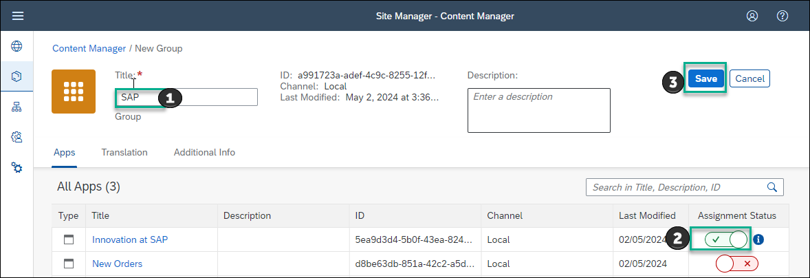 Assign app to group