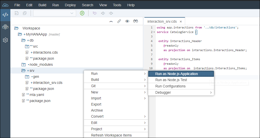 Run as Node.js application