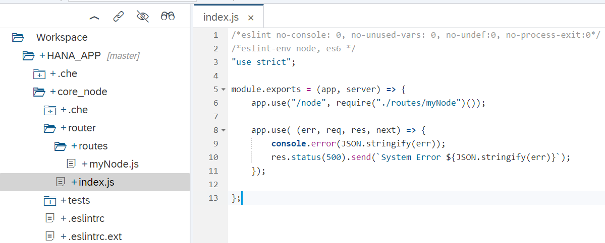 Create routes and index file