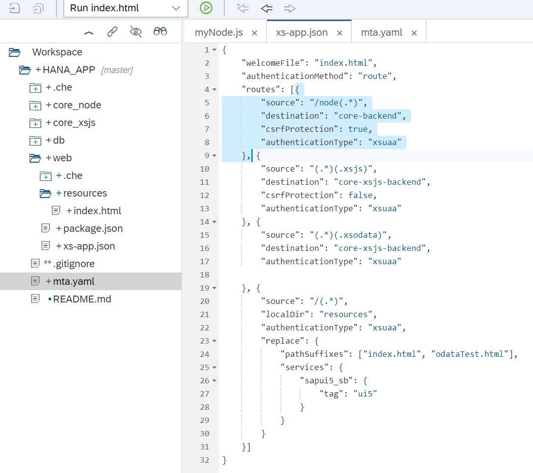 Add route in xs-app.json