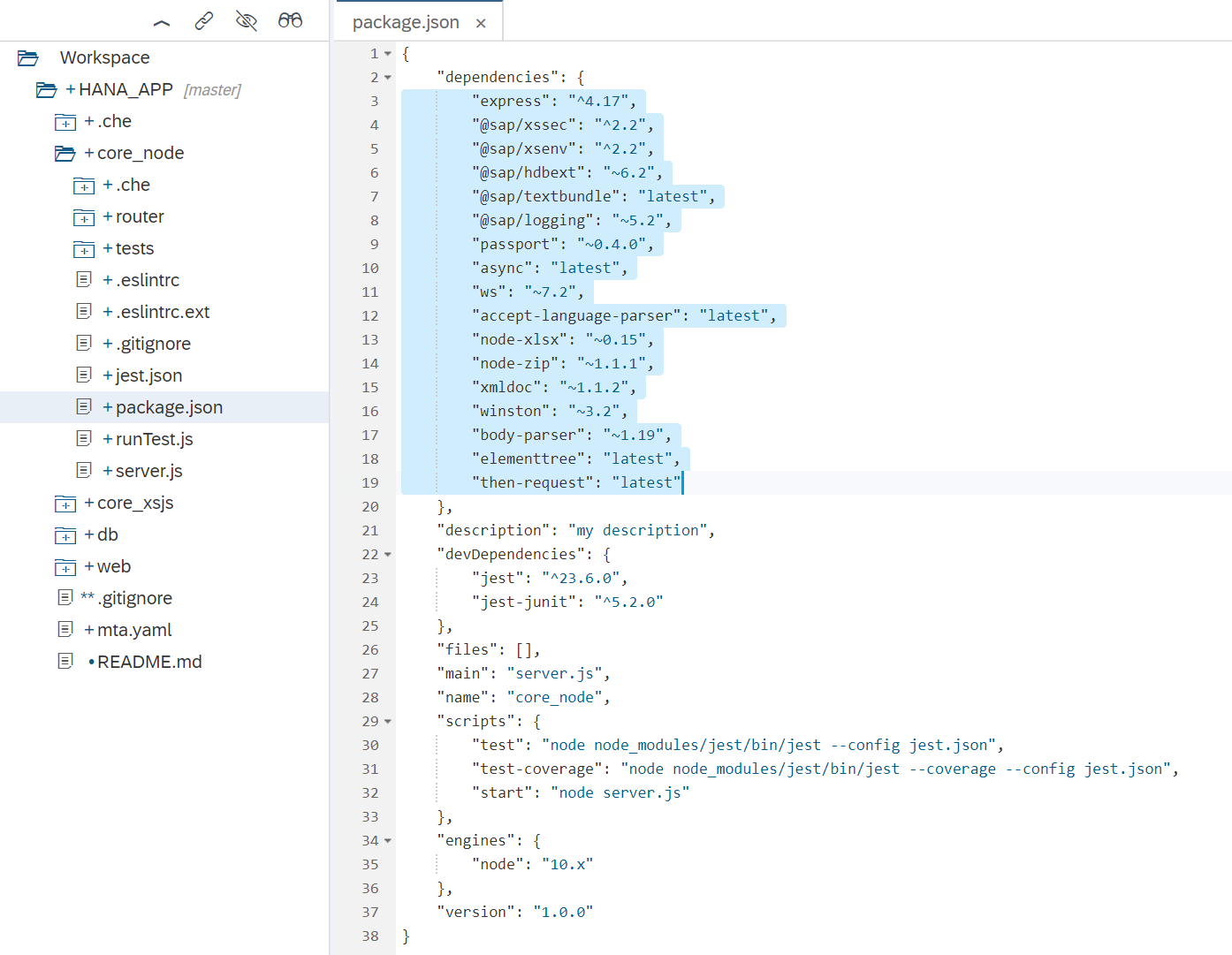 Add dependencies in js module