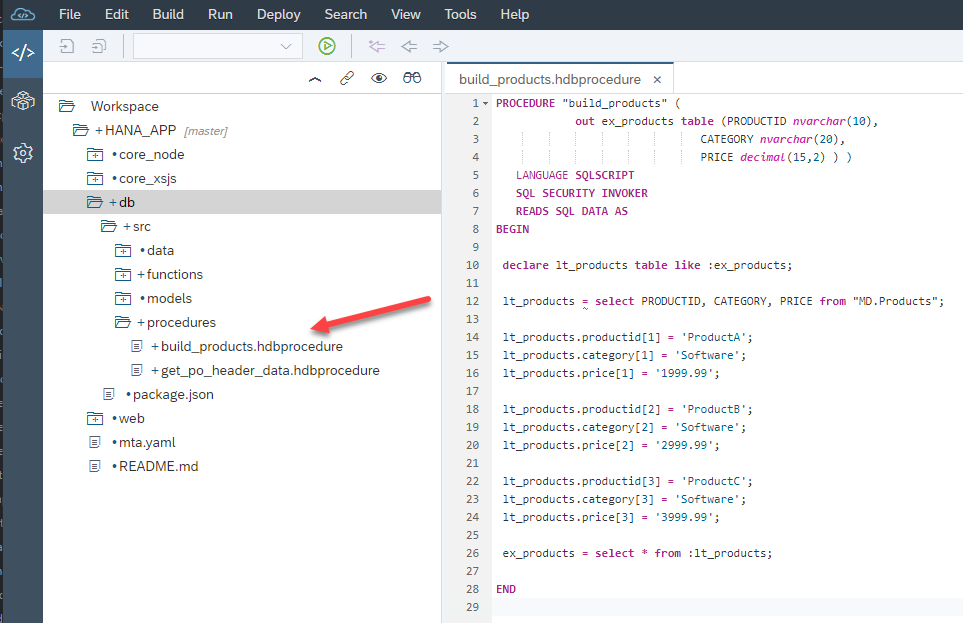 procedure editor