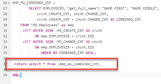 RETURN select