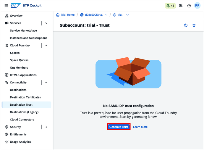 Generate Destination Trust