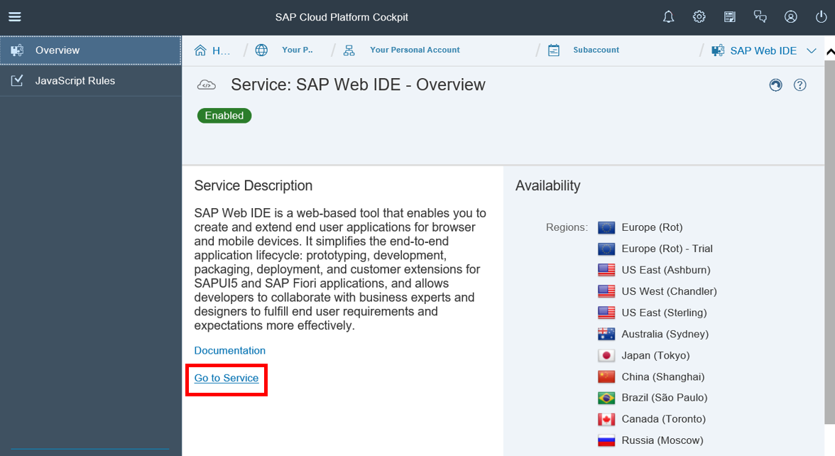 Open SAP Web IDE