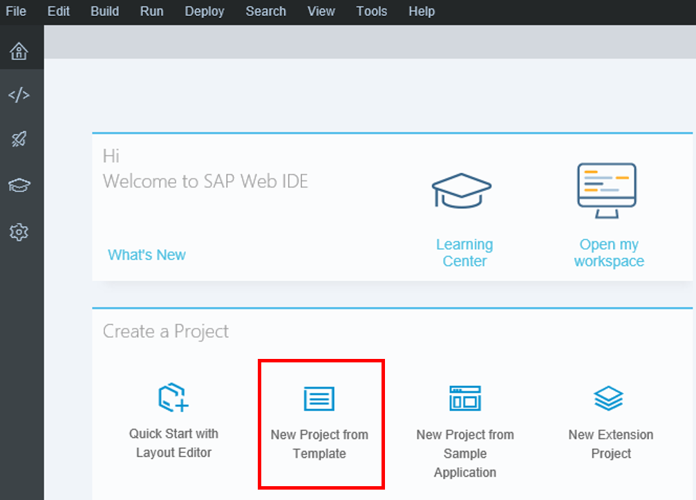 Select new project