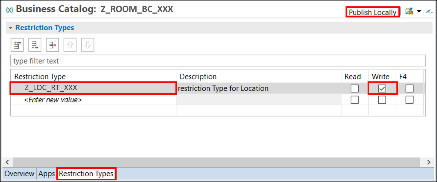 Create restriction type