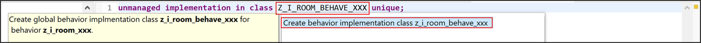 Create behavior implementation