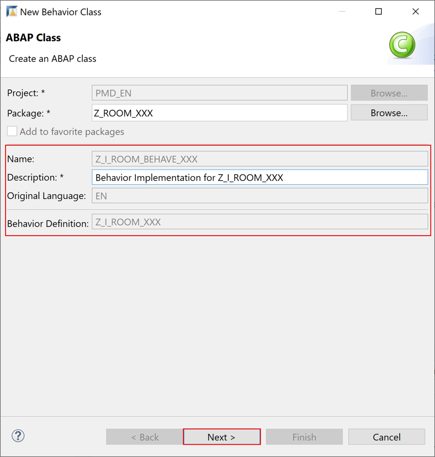 Create behavior implementation
