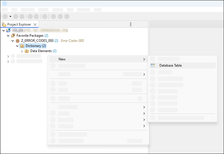 New database table
