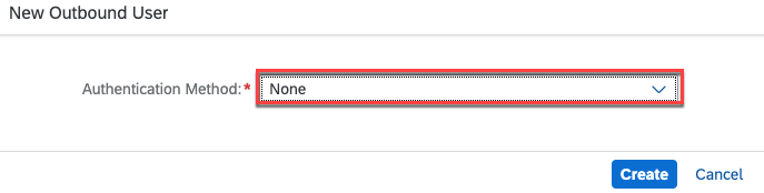 Outbound User settings