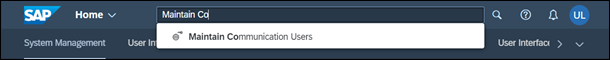 Maintain Communication Users application from search results