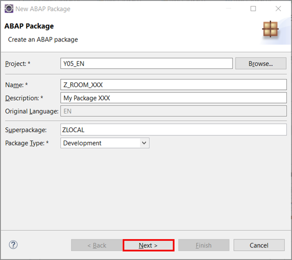 Create ABAP package