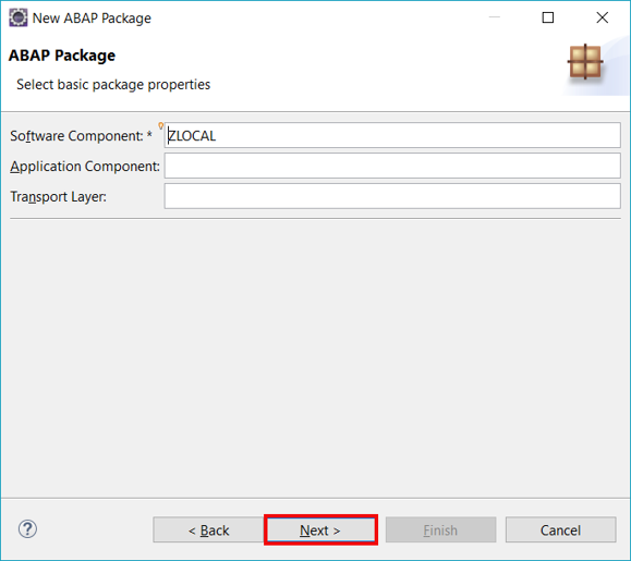 Create ABAP package