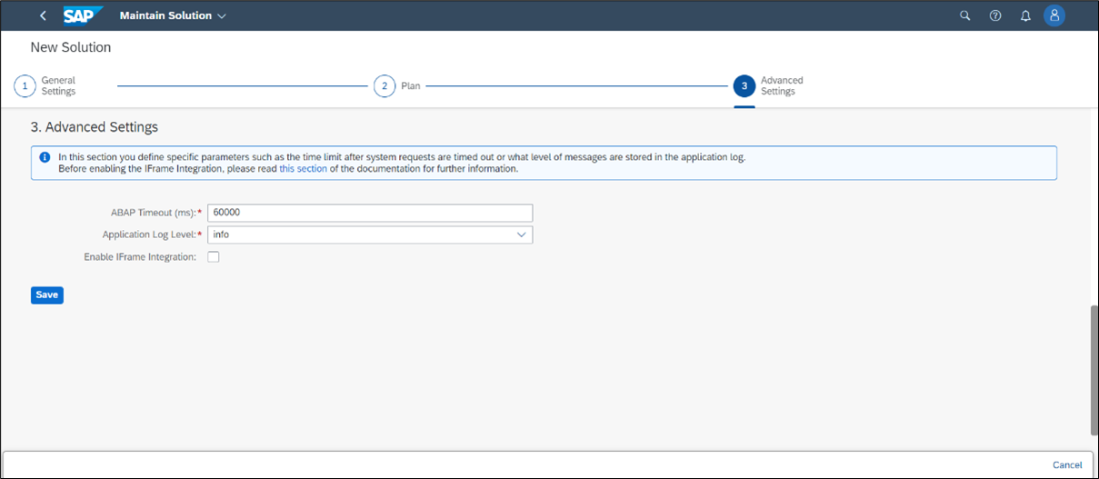Advance Setting