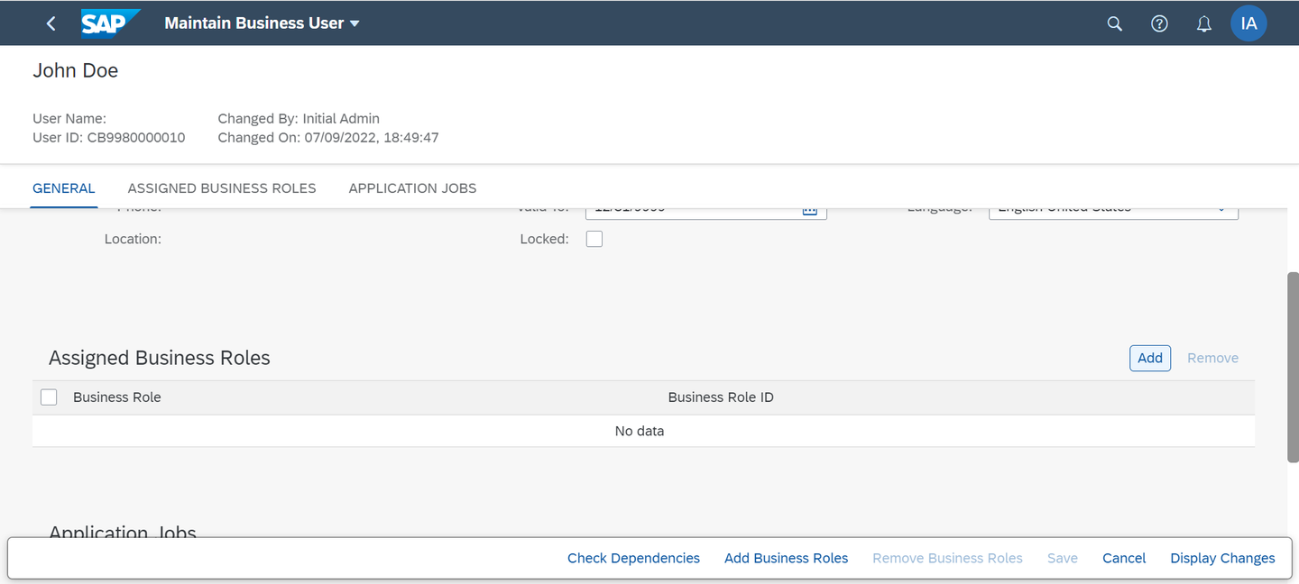 Add Business Roles