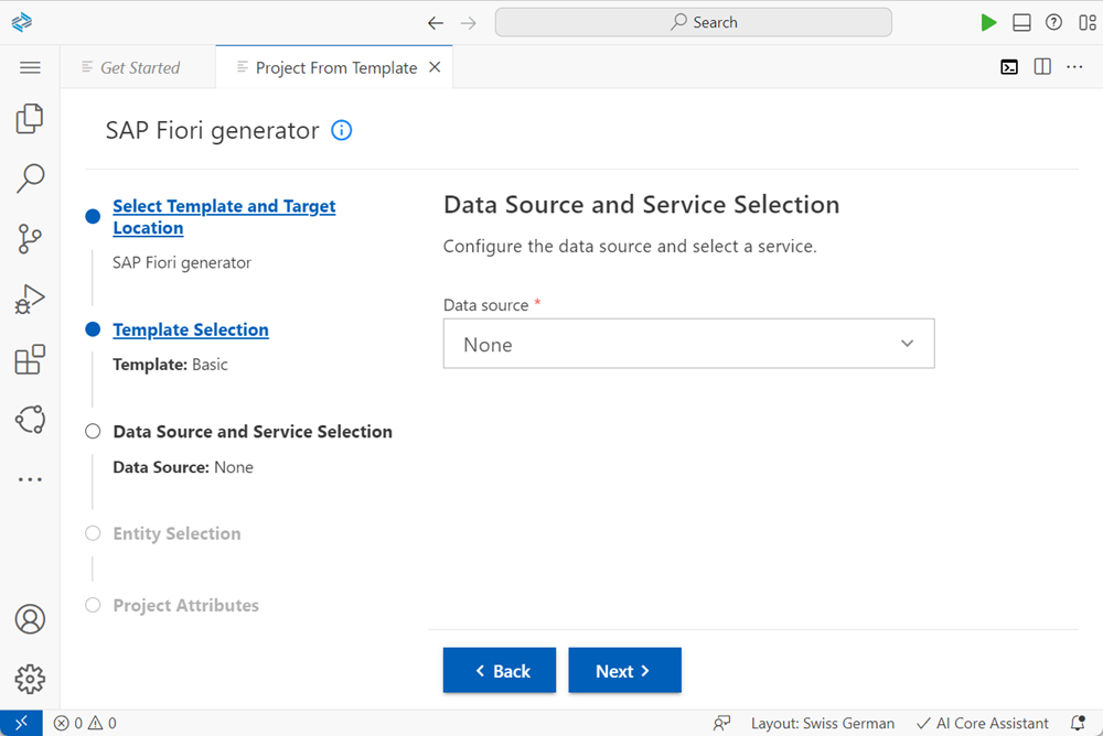 Create SAP Fiori application - Data source