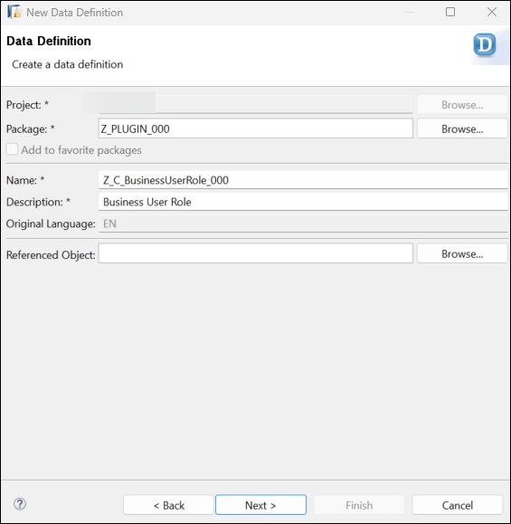 Create data definition - create 2