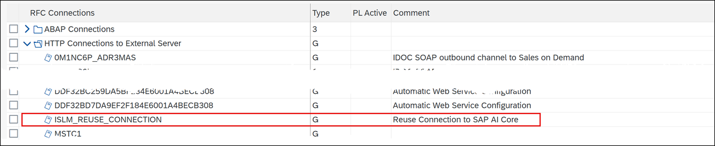 Configuration of RFC Destinations