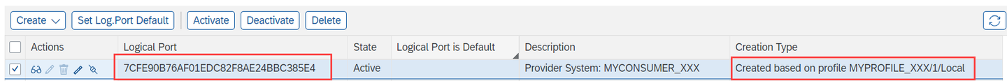 Logical port of consumer proxy