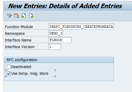 Define RFC Settings