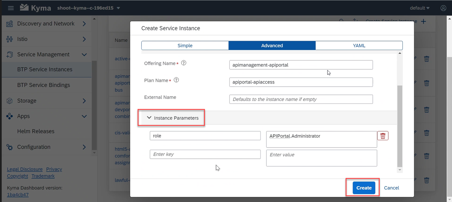 Create Service Instance